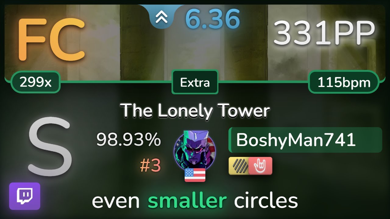 🔴 BoshyMan741 | flashygoodness - The Lonely Tower [Extra] +HDHR 98.93% FC #3 | 331pp - osu!