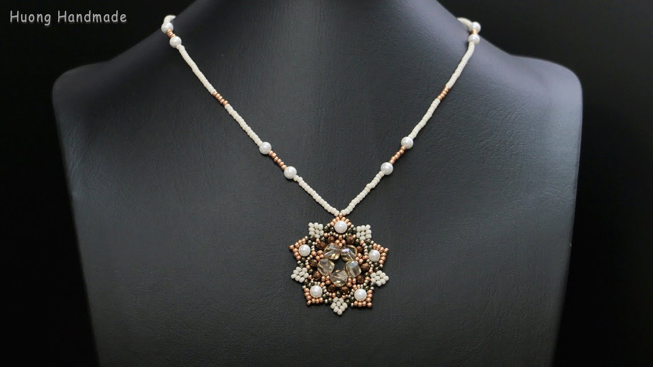 How to make super beautiful beaded necklace (pendant). Jewelry making