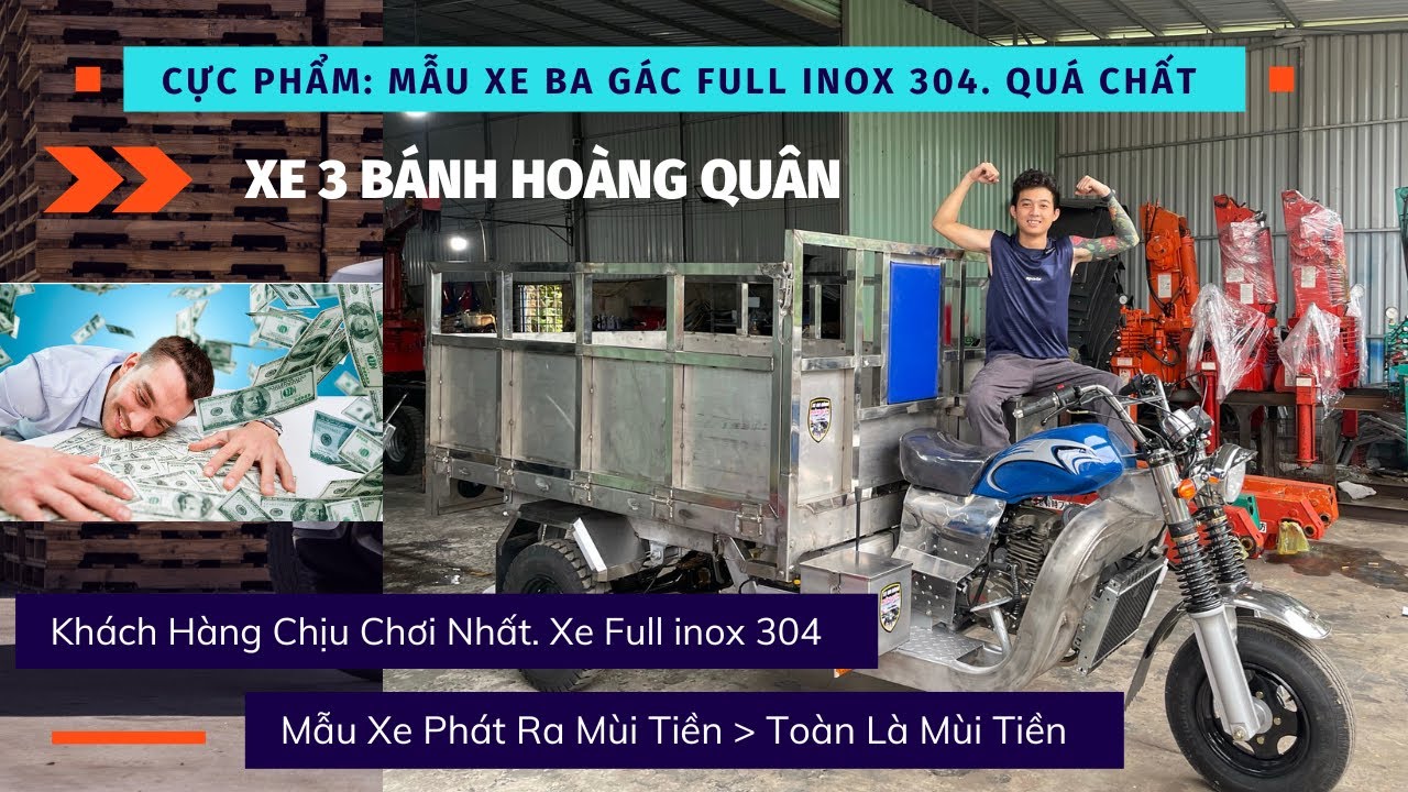 [ CỰC PHẨM ] Xe Ba Gác Full inox 304 Đáng Đồng Tiền Bát Gạo ? Xe 3 Bánh Thùng inox 304 ⭐️ Mới 100%