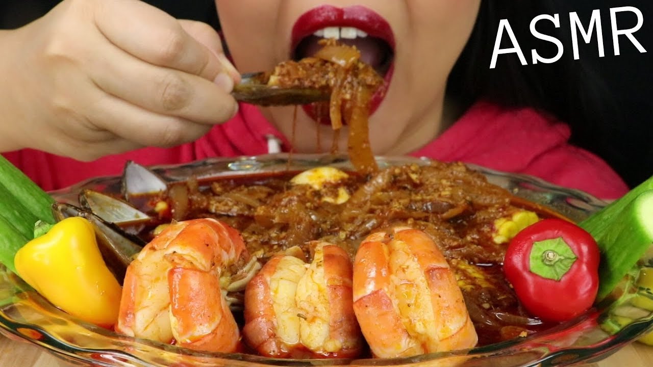 MUSSELS & GIANT SHRIMPS SOAKED IN BLOVES SAUCE ~ ASMR (No Talking)