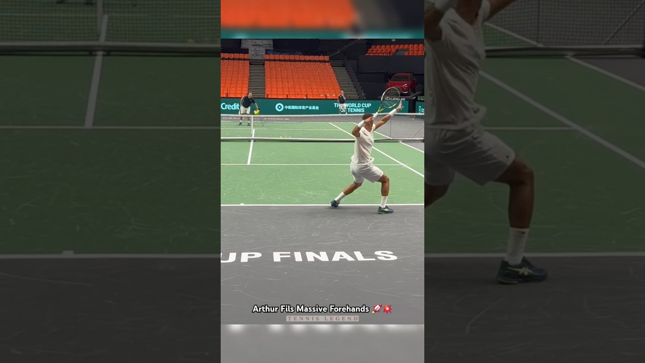 Arthur Fils Massive Forehands 🚀💥 (Davis Cup Practice 2024) #tennis