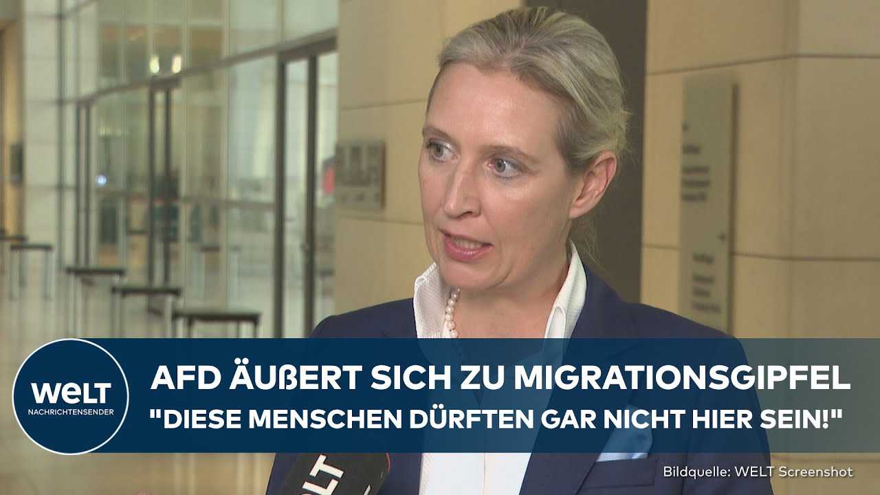 MIGRATIONSGIPFEL: AfD-Chefin Alice Weidel kritisiert Politik der Ampel I WELT Exklusiv