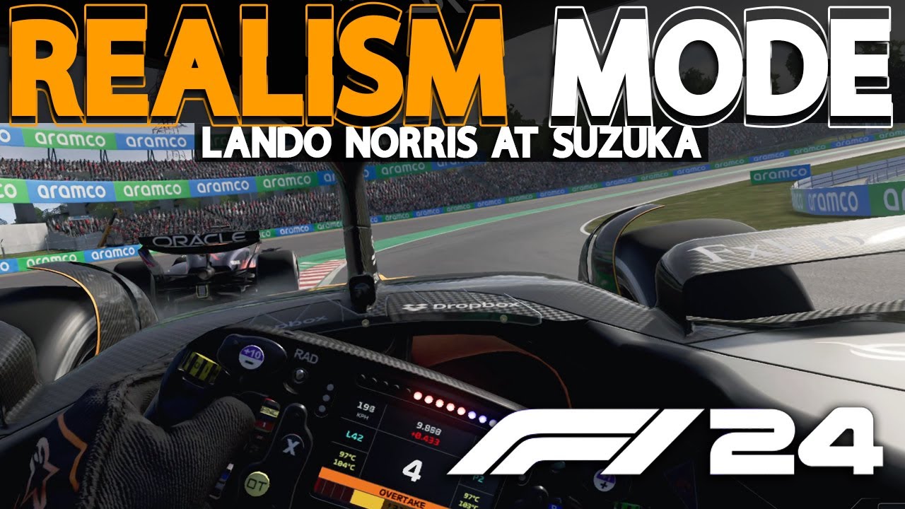 F1 24 REALISM MODE | Battle for P1 | Lando Norris at Suzuka | NO HUD + COCKPIT + 100% RACE + TRACKIR