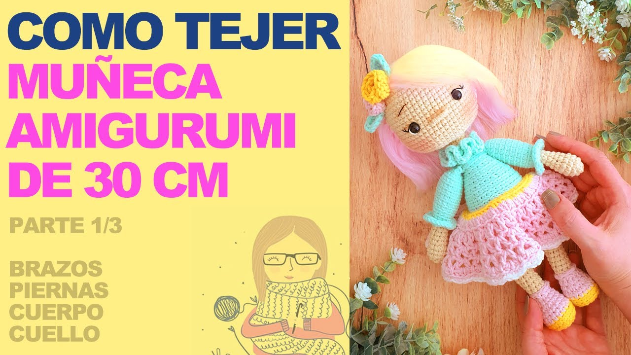 AMIGURUMI MUÑECA paso a paso en ESPAÑOL - CUERPO AMIGURUMI FÁCIL - parte 1/3 - ENG SUBS