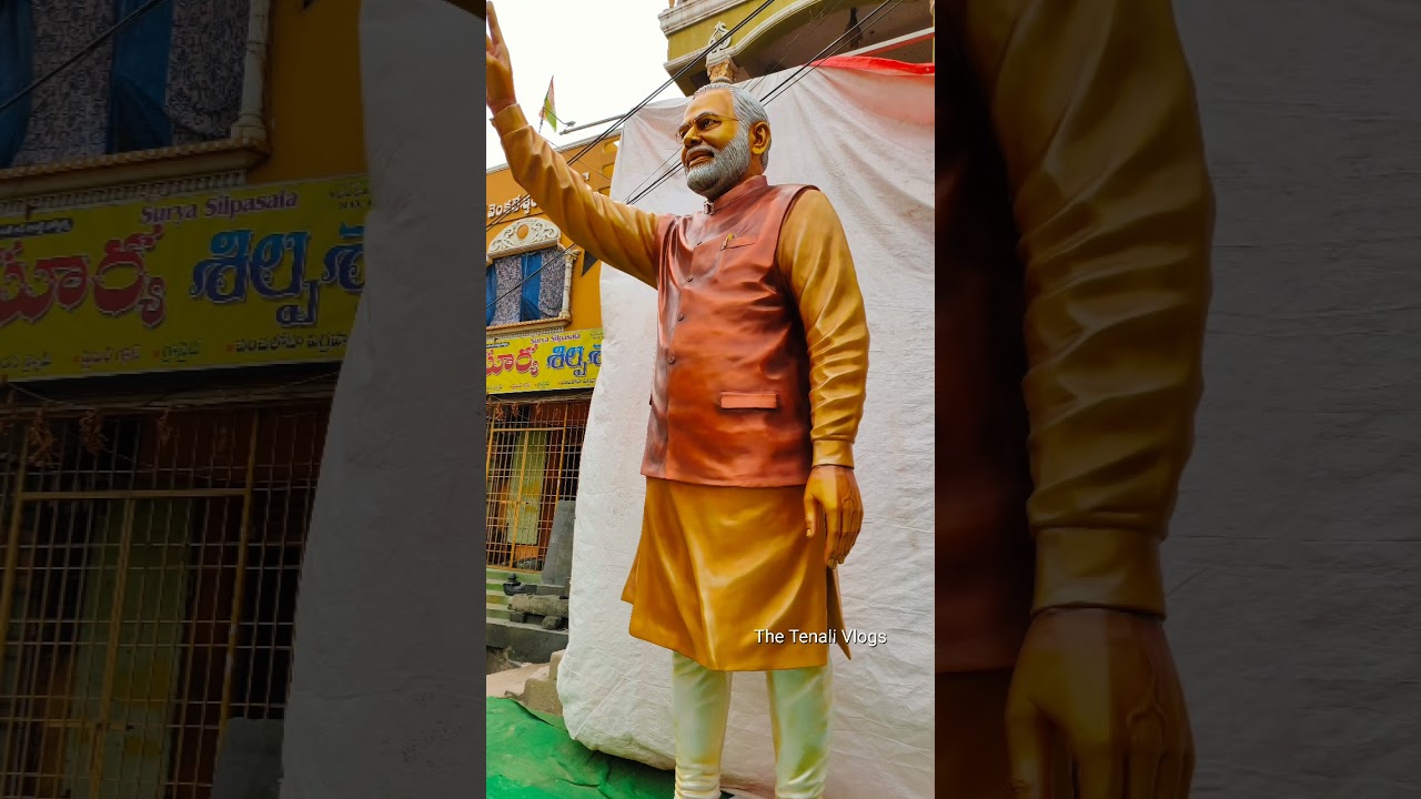 PM Narendra Modi 13 feet Statue made in Tenali #shorts #tenali #pmmodi