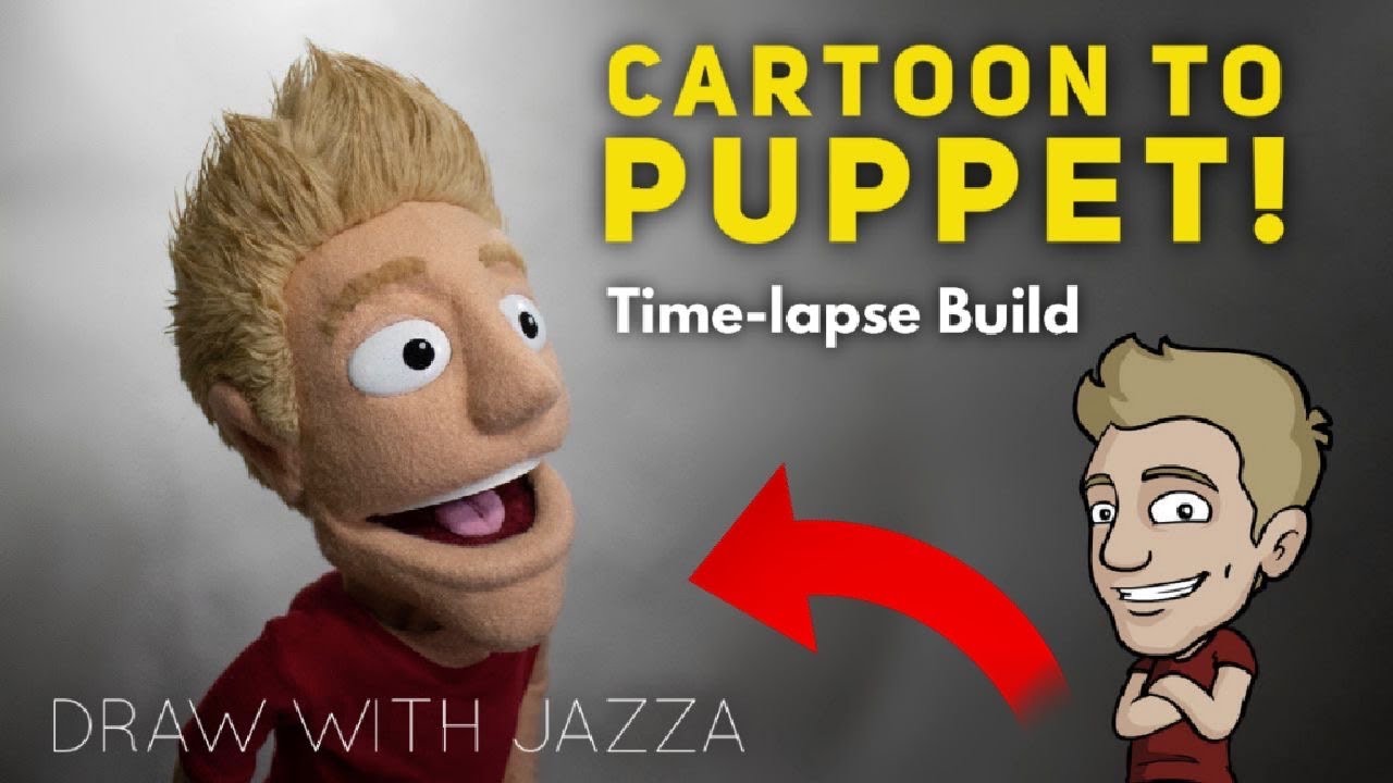 Time Lapse Build! Cartoon to Puppet - Draw with Jazza!