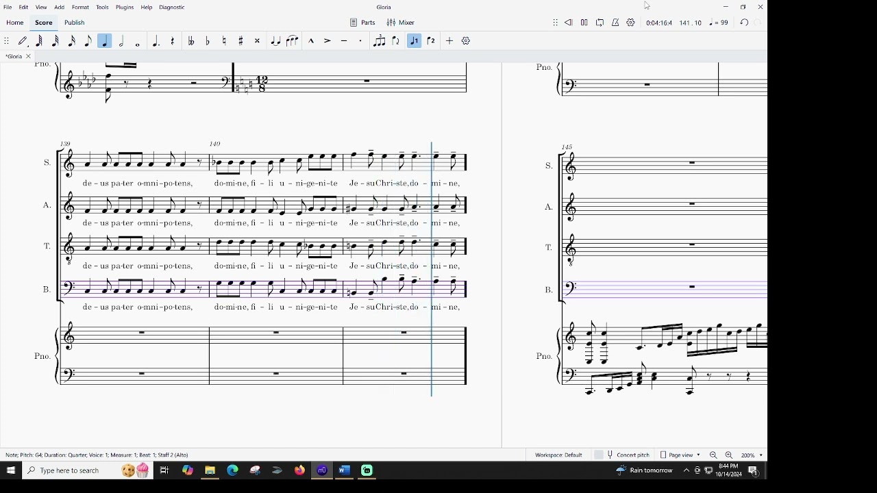 Gloria from Messa Di Gloria, Puccini, Bass practice video