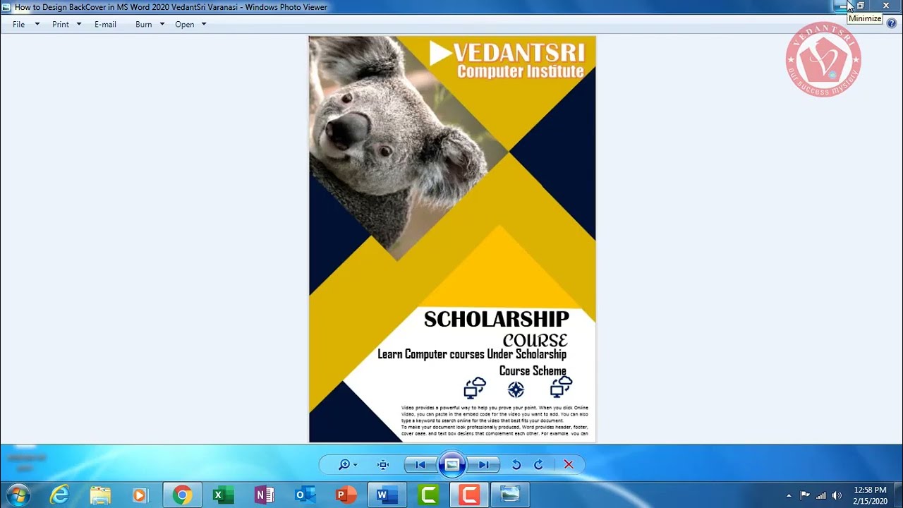 MS Word Poster Design Project for Beginners | Word Projects | Pradip VedantSri