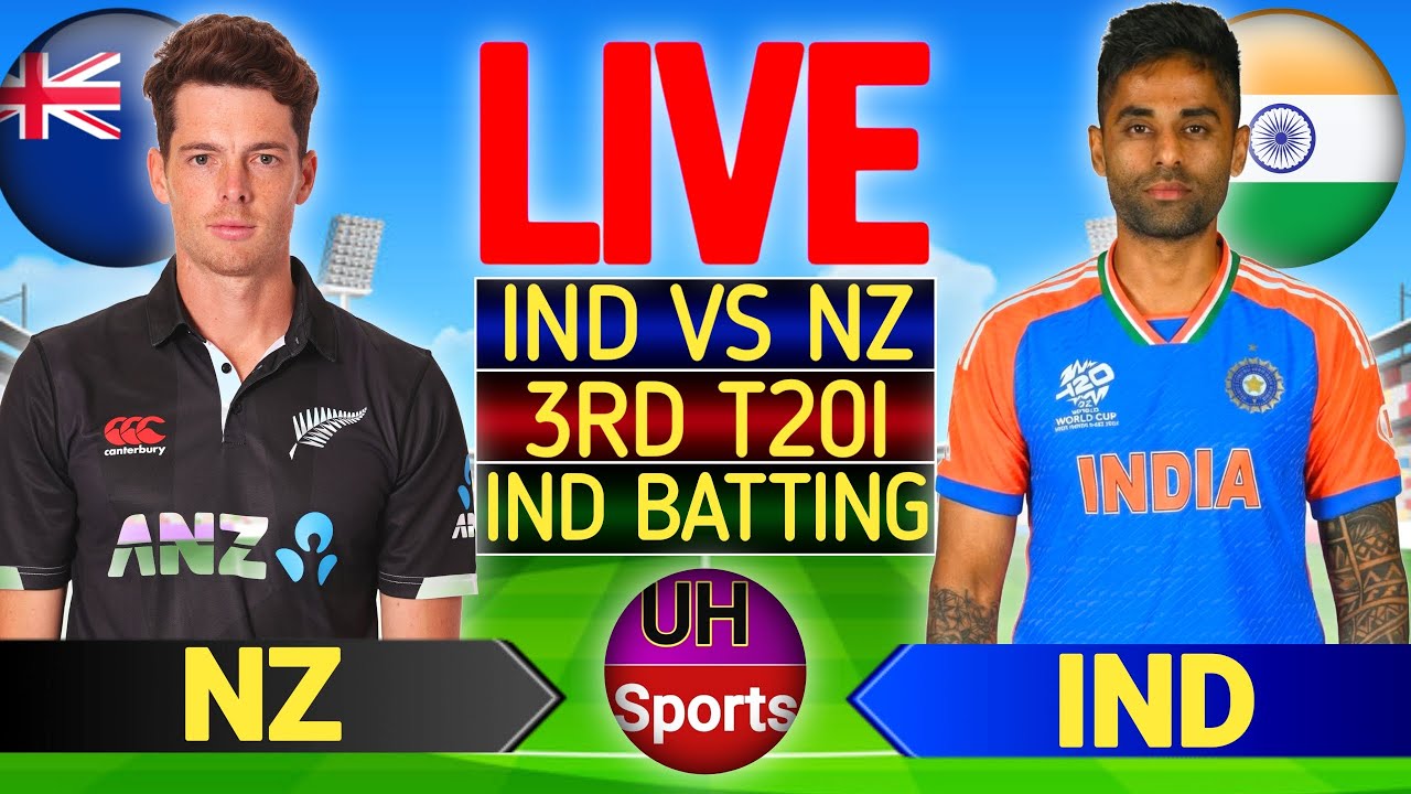 🔴 India vs New Zealand 3rd T20I LIVE MATCH Commentary • IND vs NZ Live cricket match Today, IND BAT