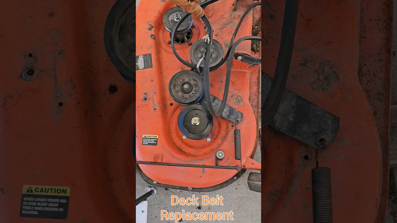 Riding Mower Deck Belt Replacement  #husqvarna #yardtractor #gardening #mowerrepair #mowerblades
