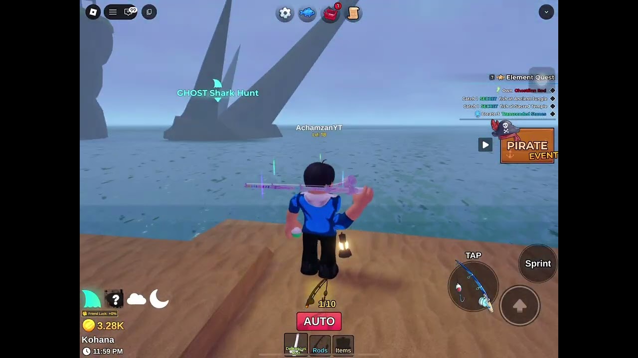 Playing Roblox FISH IT!