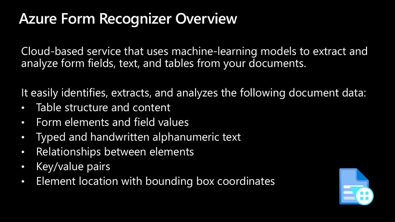 Azure Form Recognizer &ndash; Overview and Walkthrough