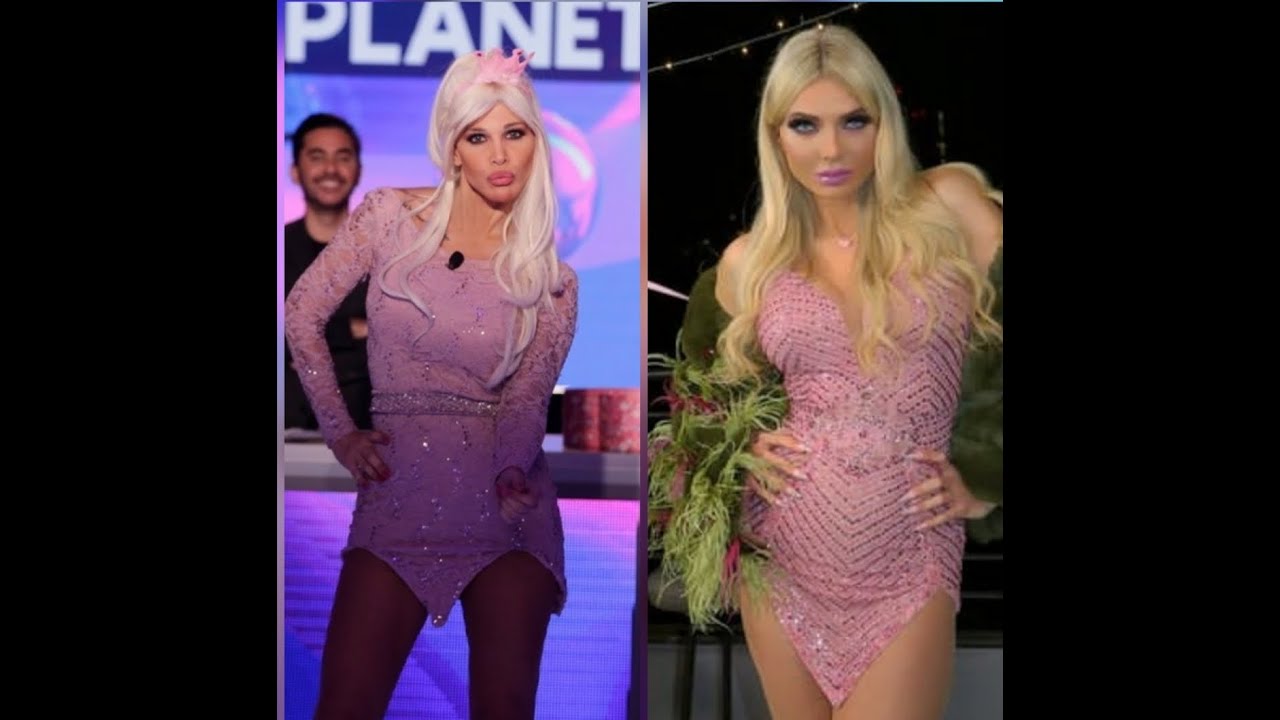 Bonita Saade as Myriam Klink with Pierre rabbat at mtv بونيتا سعادة تقليد ميريام كلينك