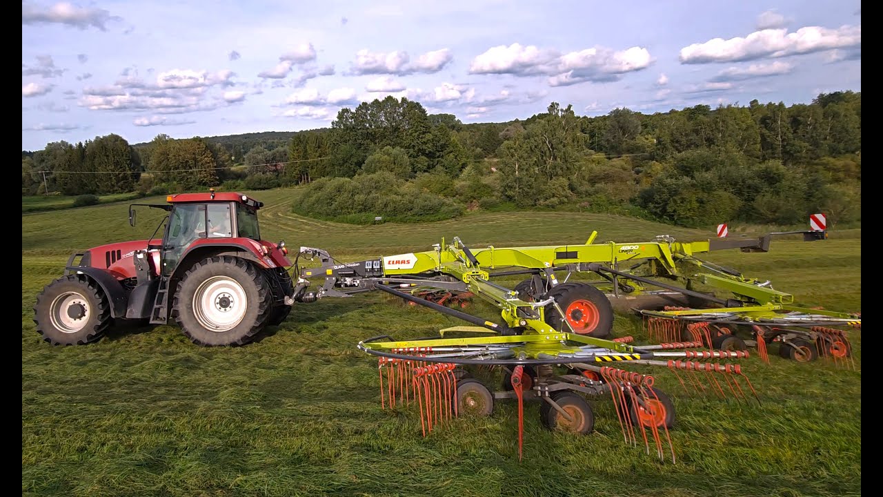 CASE IH 1155 CVX mit neuen Claas 4800 Liner beim Gras schwaden!