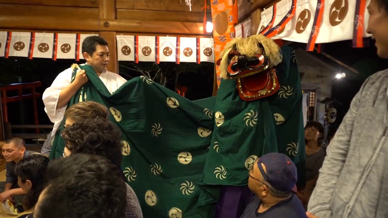 [函館]湯倉神社例大祭・神職による松前神楽「十二の手獅子舞・五方」 2018.9.7.
