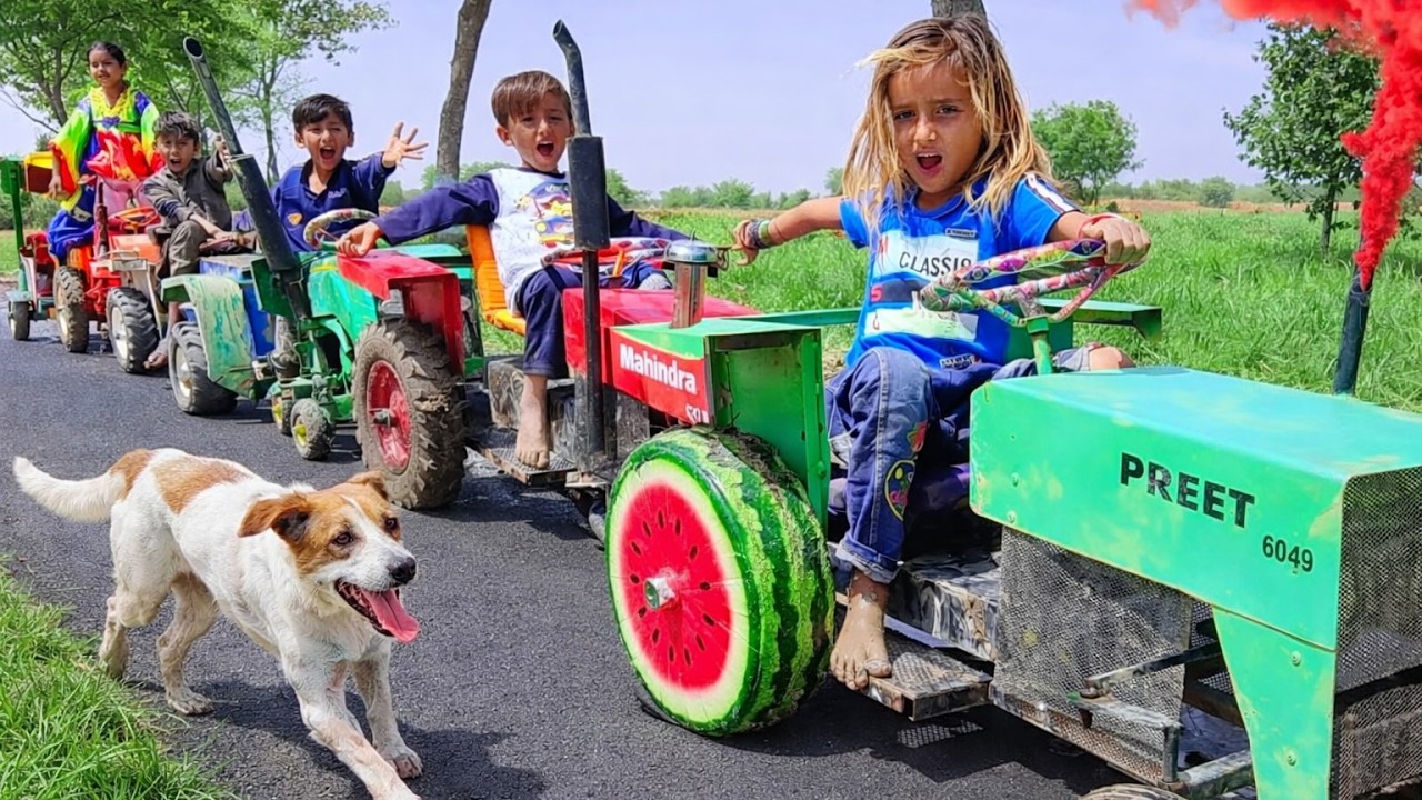 7 Mini tractor stuck in mud  pulling out Mahindra tractor || tractor for kids