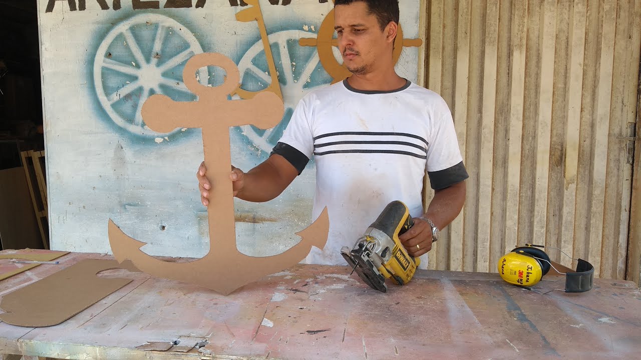 faça você mesmo ancora de mdf para decorarção // do it yourself mdf anchor for decoration