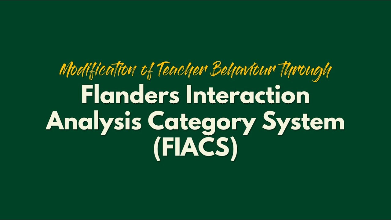 Flanders Interaction Analysis Category System FIACS || tsin-eng