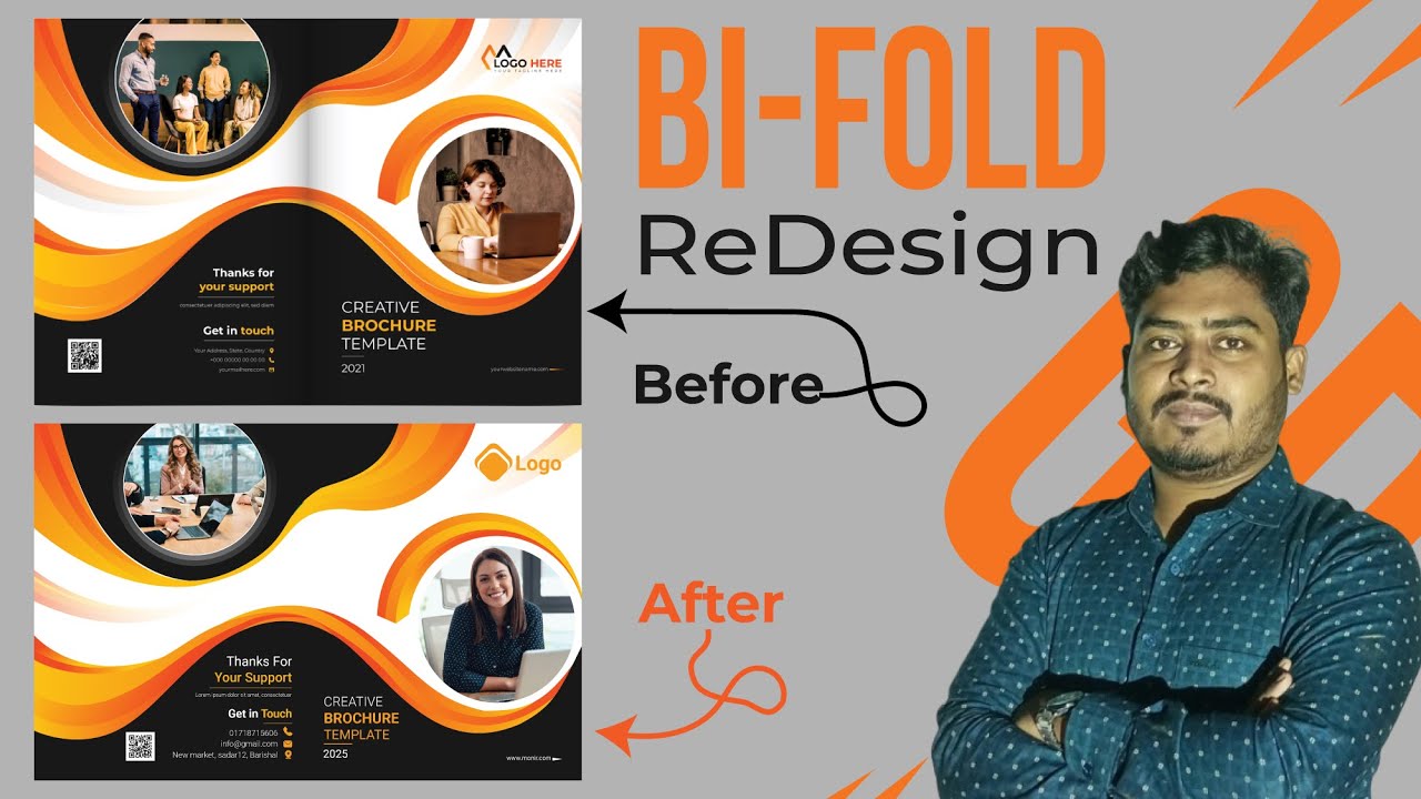 Bi-Fold Brochure Design in Illustrator Bangla Tutorial