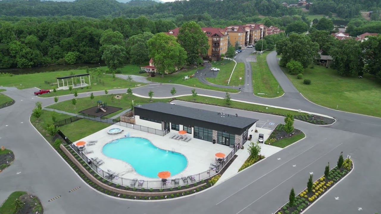 An aerial tour of Pigeon Forge Landing RV resort, May of 2023.