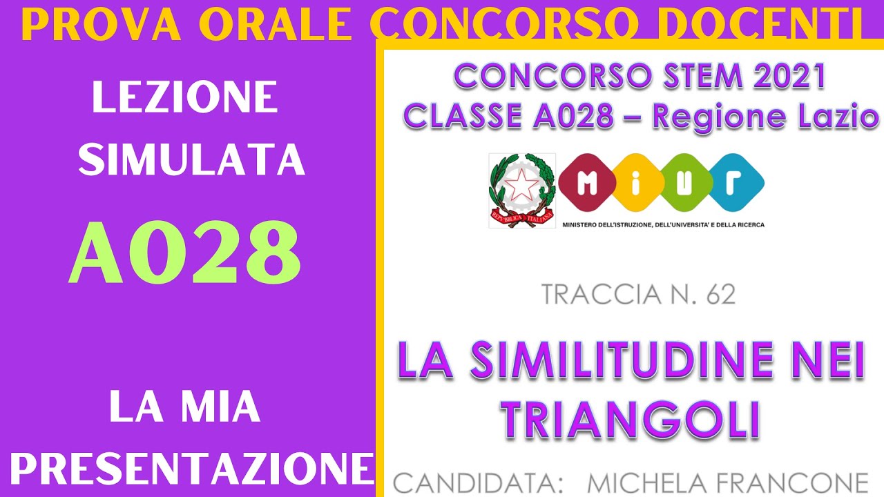 Prova orale concorso docenti STEM A028 - matematica e scienze - lezione simulata