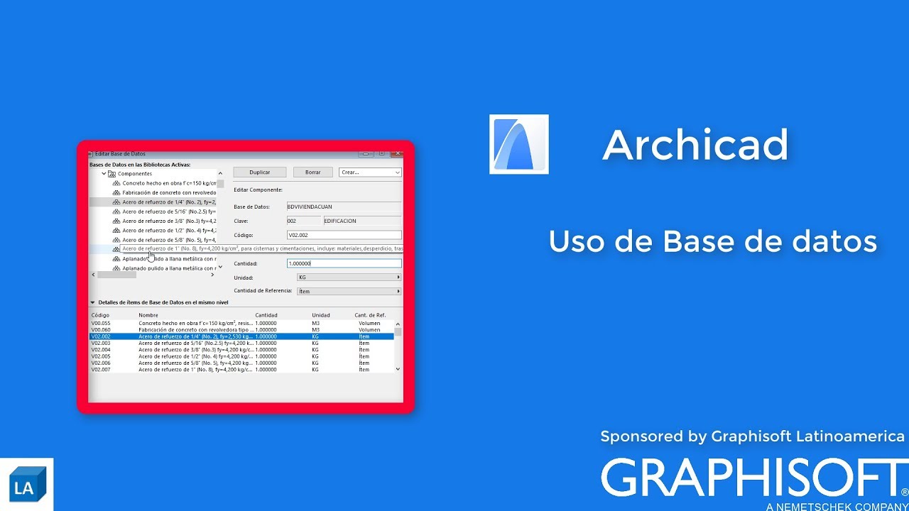 ARCHICAD Uso de Base de datos