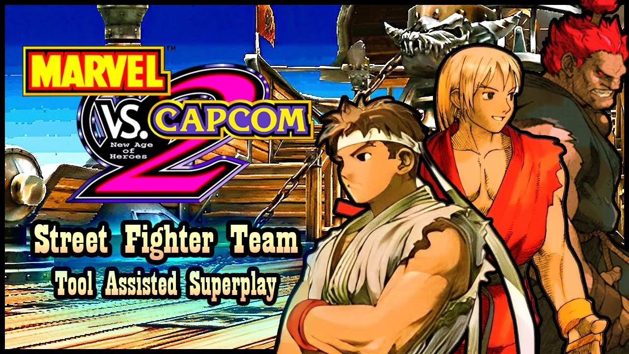 【TAS】MARVEL VS CAPCOM 2 (ARCADE \ NAOMI \ 2000) - STREET FIGHTER TEAM - RYU \ KEN \ AKUMA