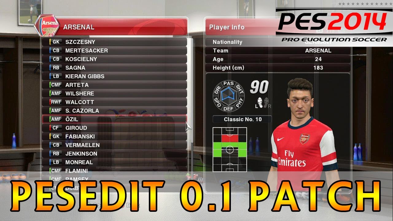 [TTB] PES 2014 - PESEDIT 2014 PATCH 0.1 - Premier League Teams