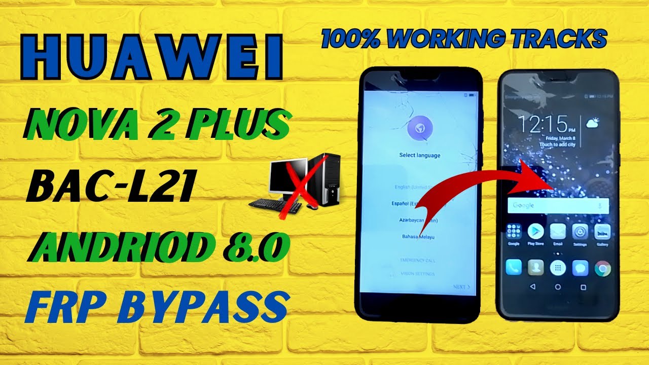 Huawei Nova 2 Plus frp bypass without PC | Huawei BAC-L21 google account remove