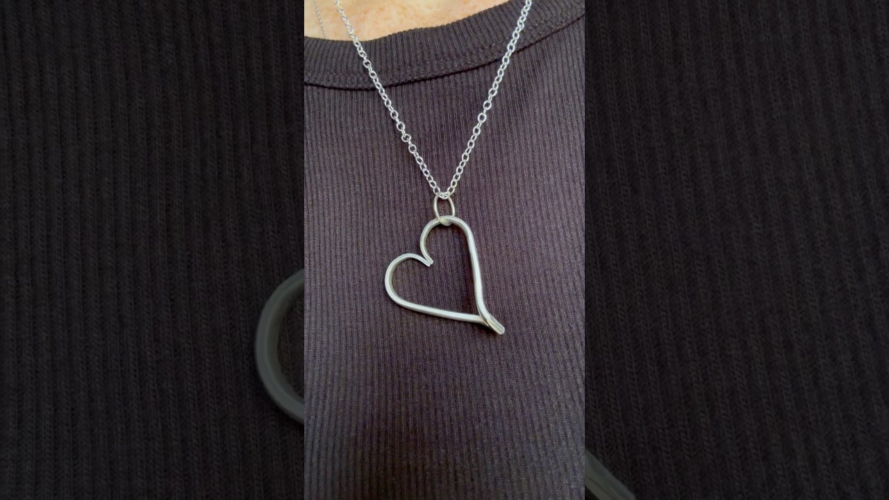 Making a heart necklace from a fork! 