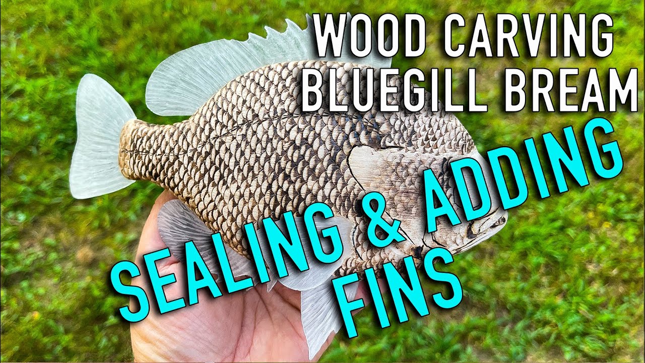 Bluegill wood carving part 6 mounting fins and eyes