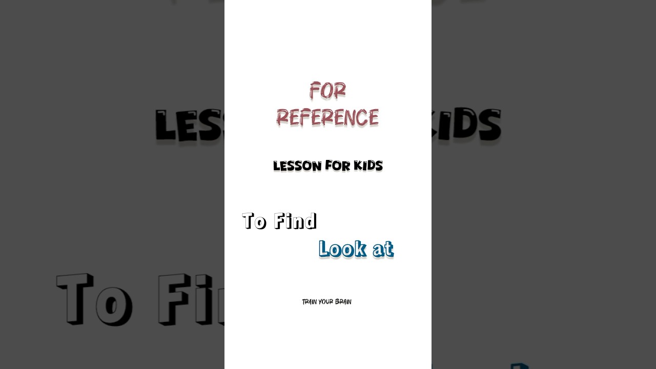 Reference Material - Language Skills For Kids 