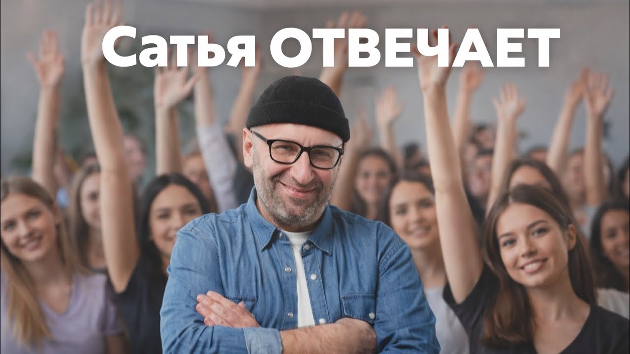 САТЬЯ ОТВЕЧАЕТ.ОТВЕЧАЕМ НА ВОПРОСЫ ИЗ ЗАЛА.