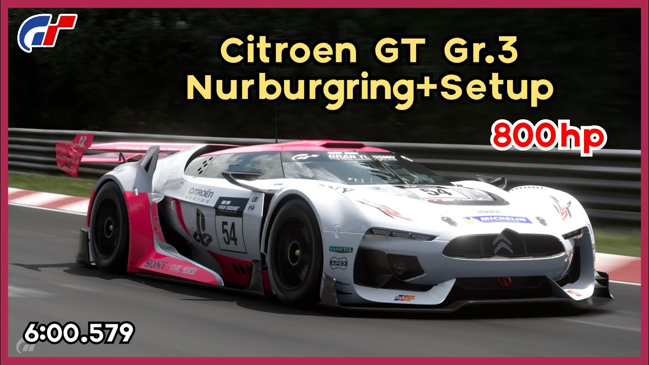 GT7 | 800hp Citroën GT Race Car Gr.3 Nürburgring 6:00.579 | Lap + Setup