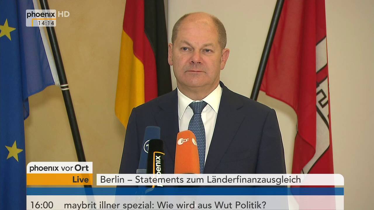 Grundsatzeinigung im Länderfinanzausgleich: Statement von Olaf Scholz am 14.10.2016