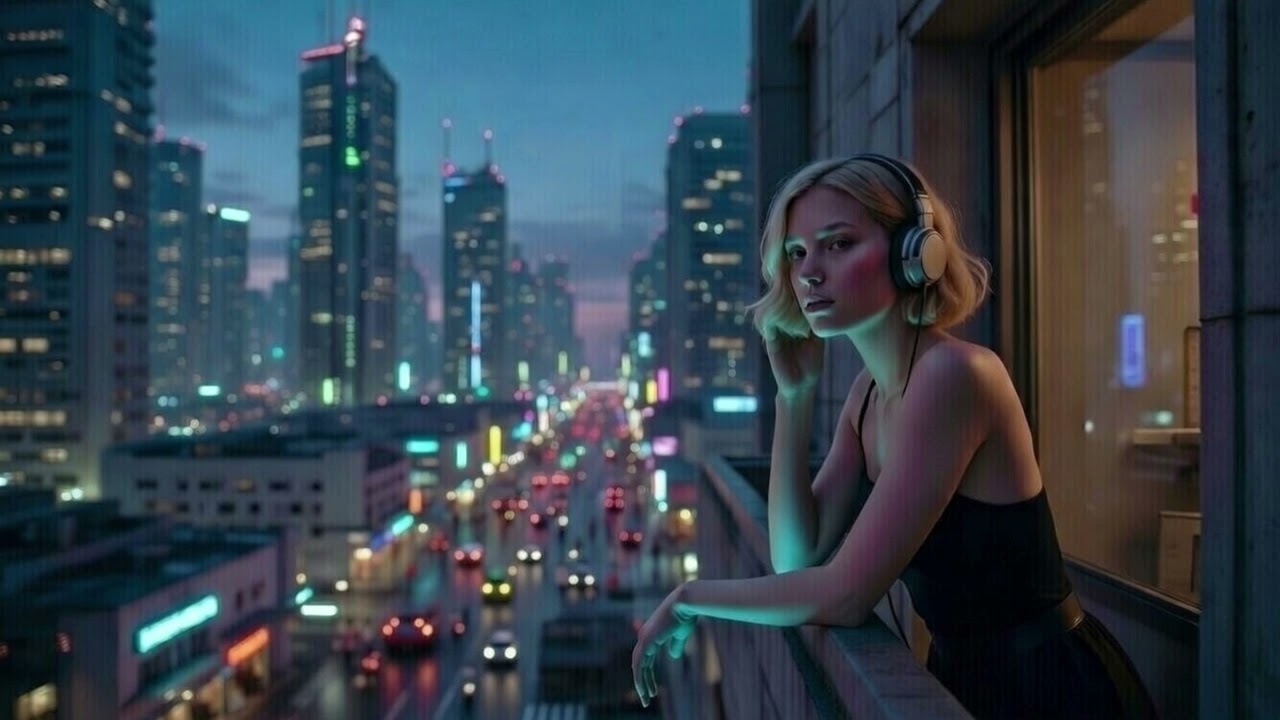 Night falls slowly over the city