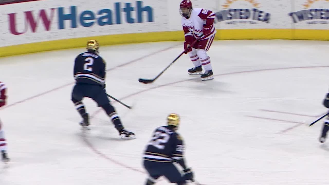 Badger men skate by Notre Dame, snap six-game streak in OT