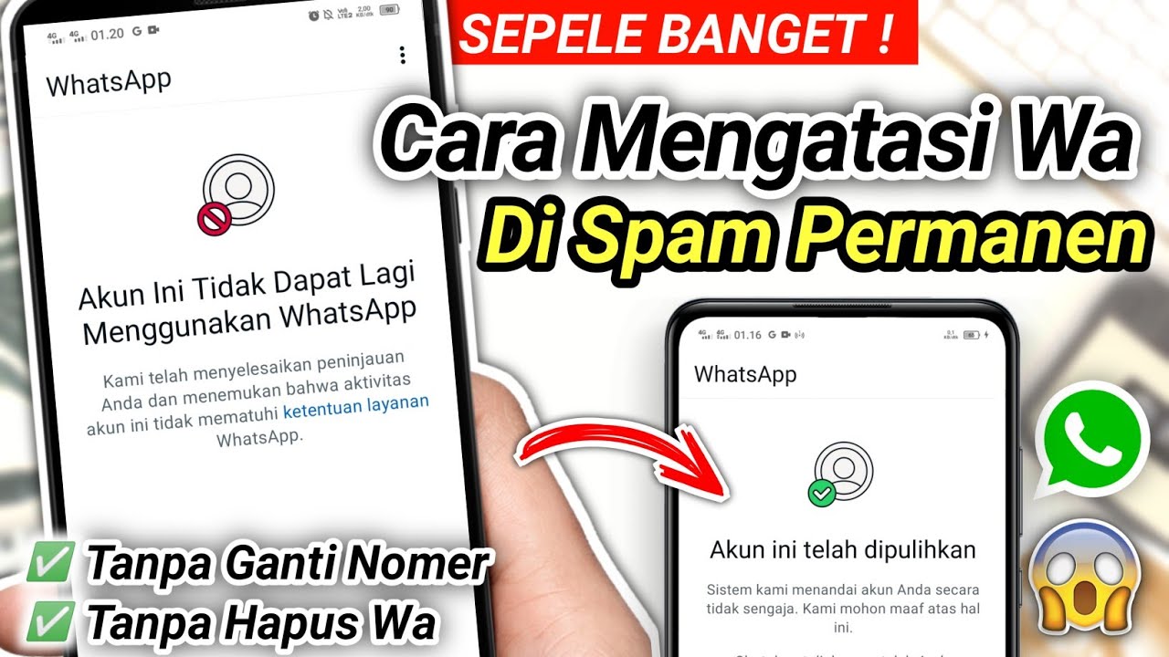 Cara Mengatasi Wa Kena Spam Permanen || Akun ini tidak dapat lagi menggunakan whatsapp