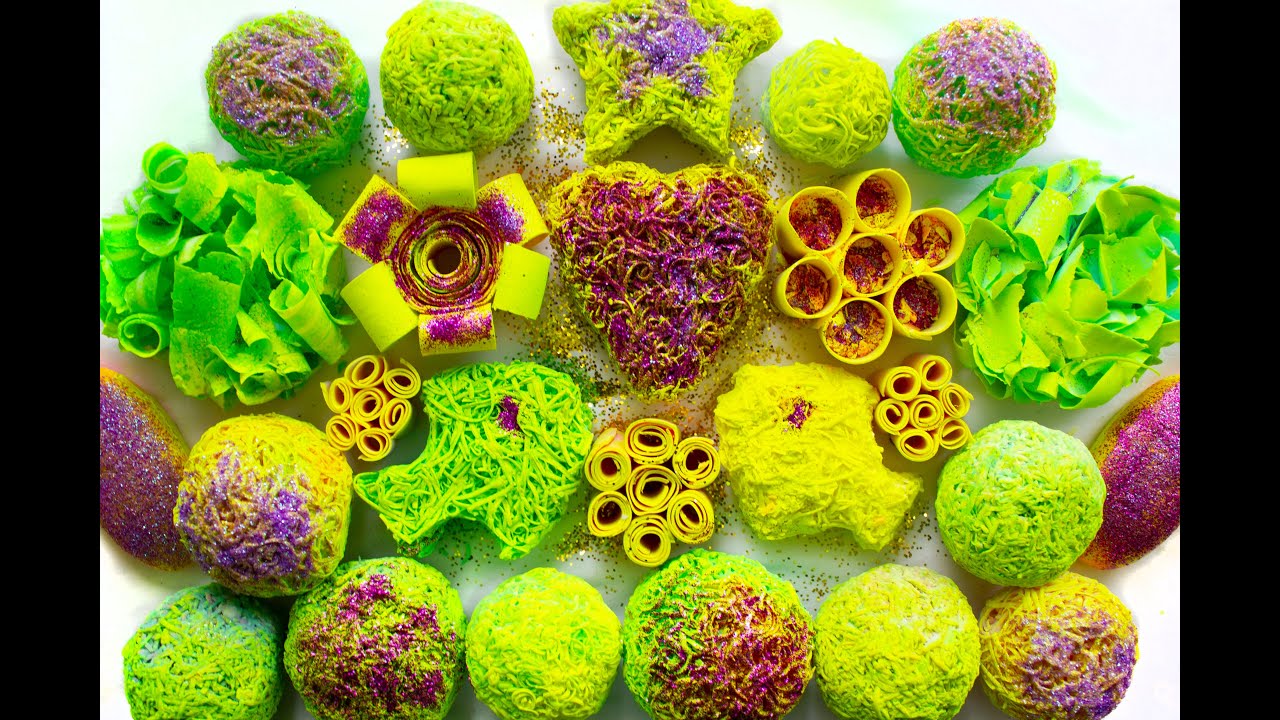 Crumbly soap balls, crisp flowers, soap cutting. Ultrabright set. ASMR