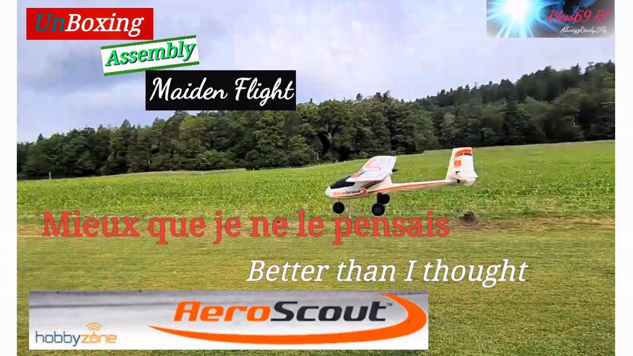 Hobbyzone AEROSCOUT S2 1.1m | UnBoxing, Assembly & Maiden Flight