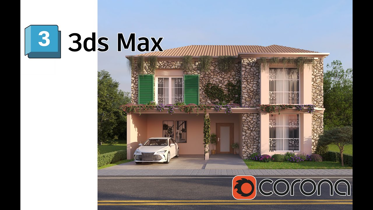 Modern Villa || Exterior Tutorial || 3Ds Max Corona Renderer || Photorealistic Render