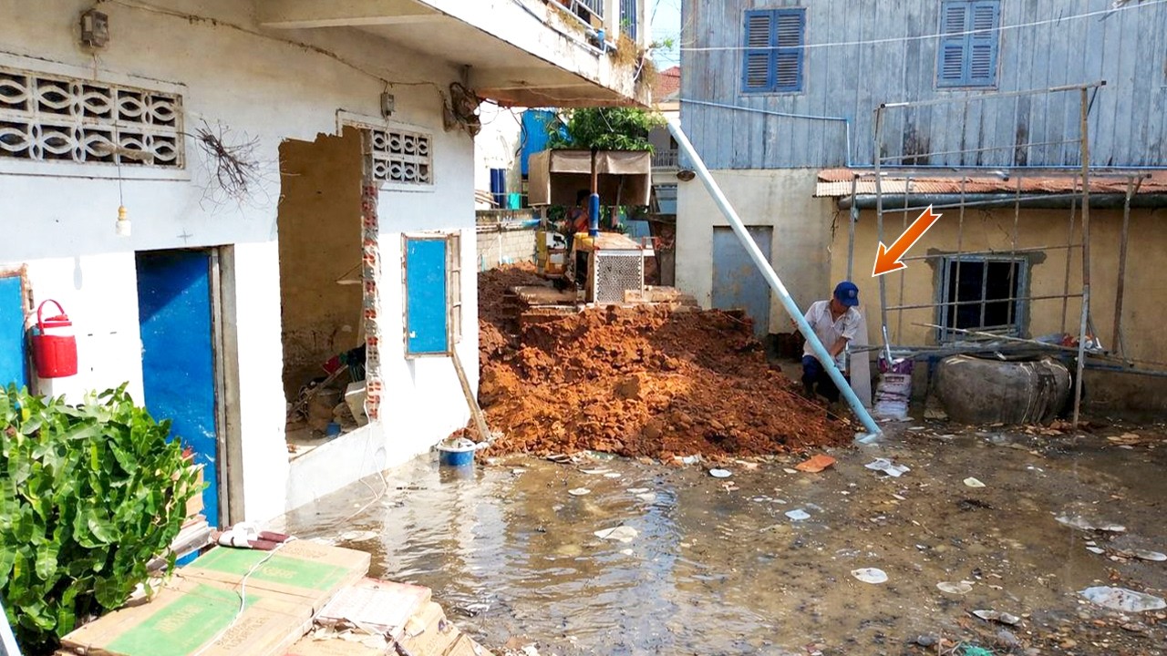 Be Careful !! Start New Landfilling Deleted In Flooded Area Pushing Bulldozer & Skill Dump Truck 5T