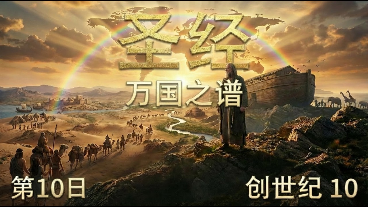 第10日 | 圣经 创世记 010 — 万国之谱 [从零开始的恩典] #圣经#创世纪 #旧约 #bible #aiart   #dailyblessing  #aivideo