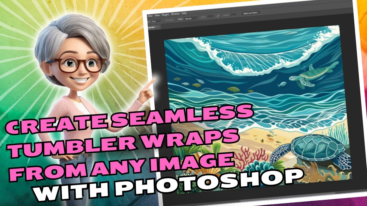 Как создать бесшовную обертку для стакана с помощью Photoshop и генеративной заливки | Простой урок