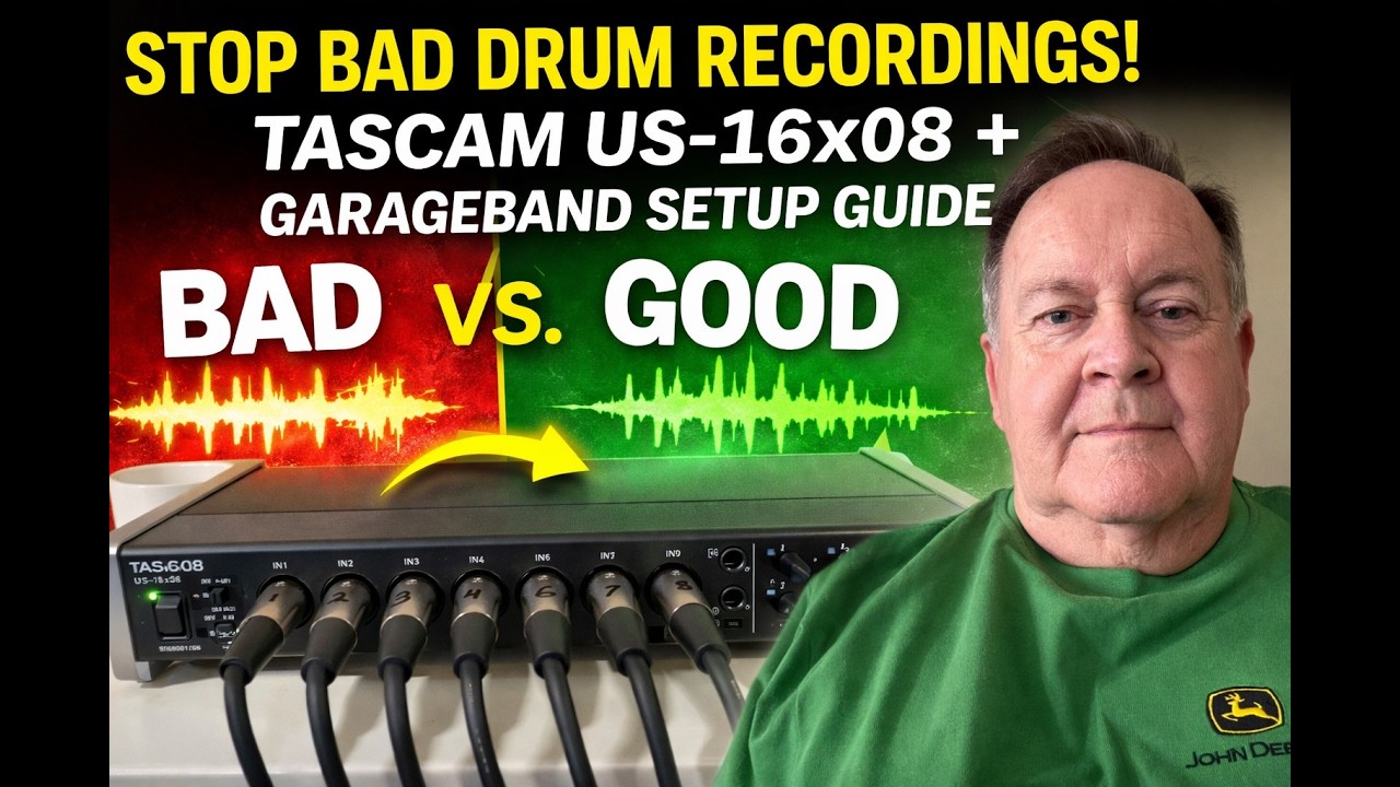 Tascam US 16x08 USB Audio Interface for Drum Recording | How It Works with GarageBand