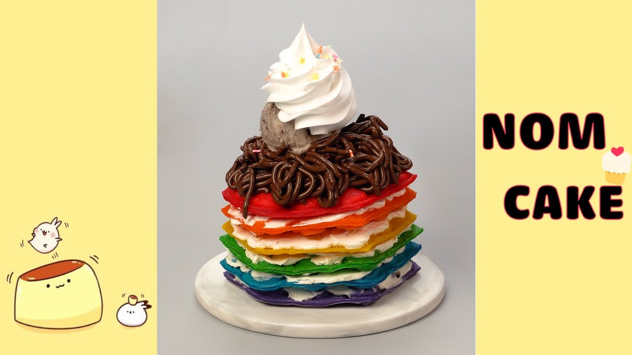Rainbow Waffles Cake Mixed