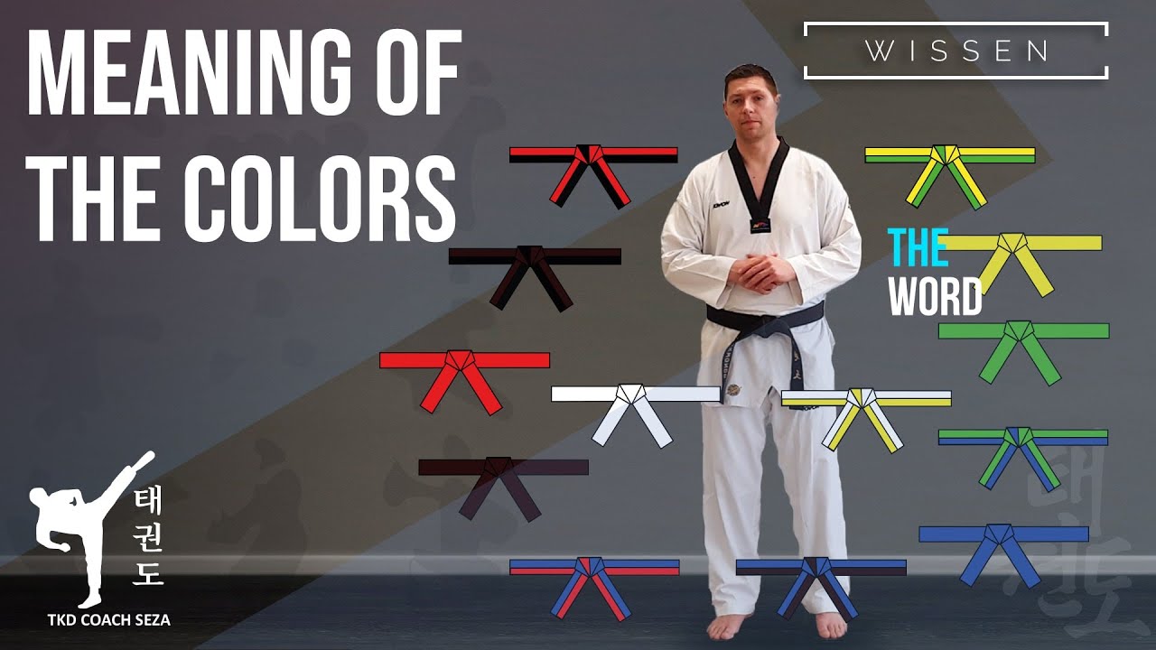 Bedeutung der Gürtelfarben im Taekwondo/ Meaning of the belt colors in Taekwondo / 태권도에서 벨트 색상의 의미