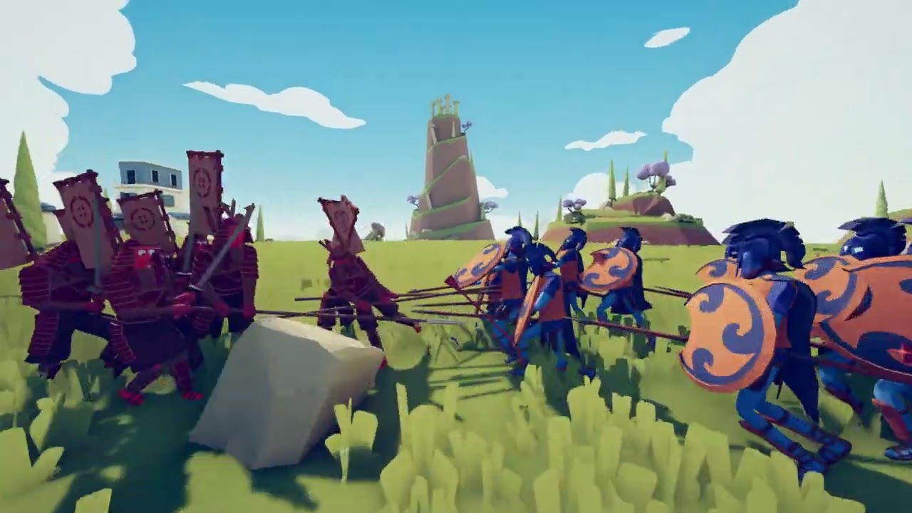 Feudal Japan invade Ancient Greece but fails #battlesimulator #totallyaccuratebattlesimulator