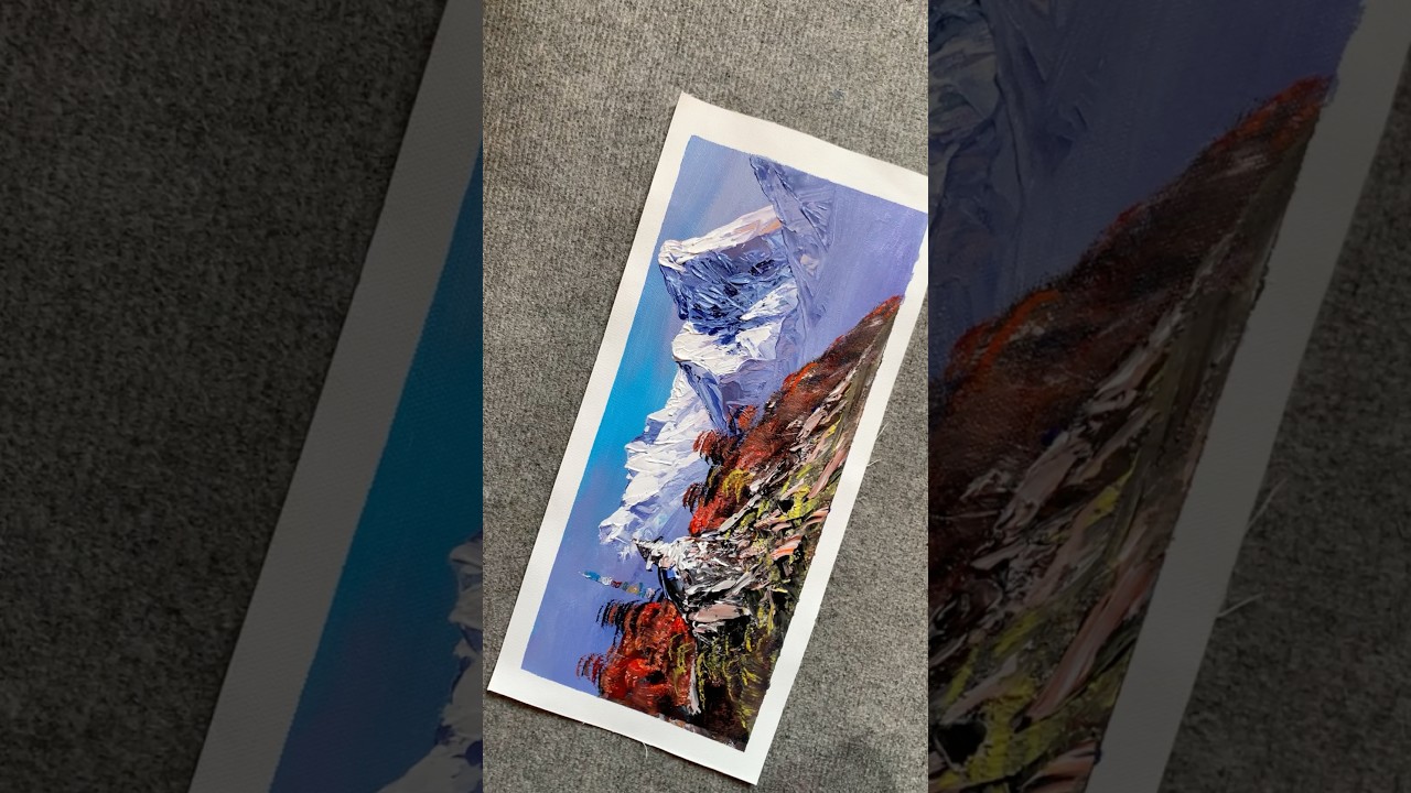 Acrylic mountain painting! Highlight a mountain #painting