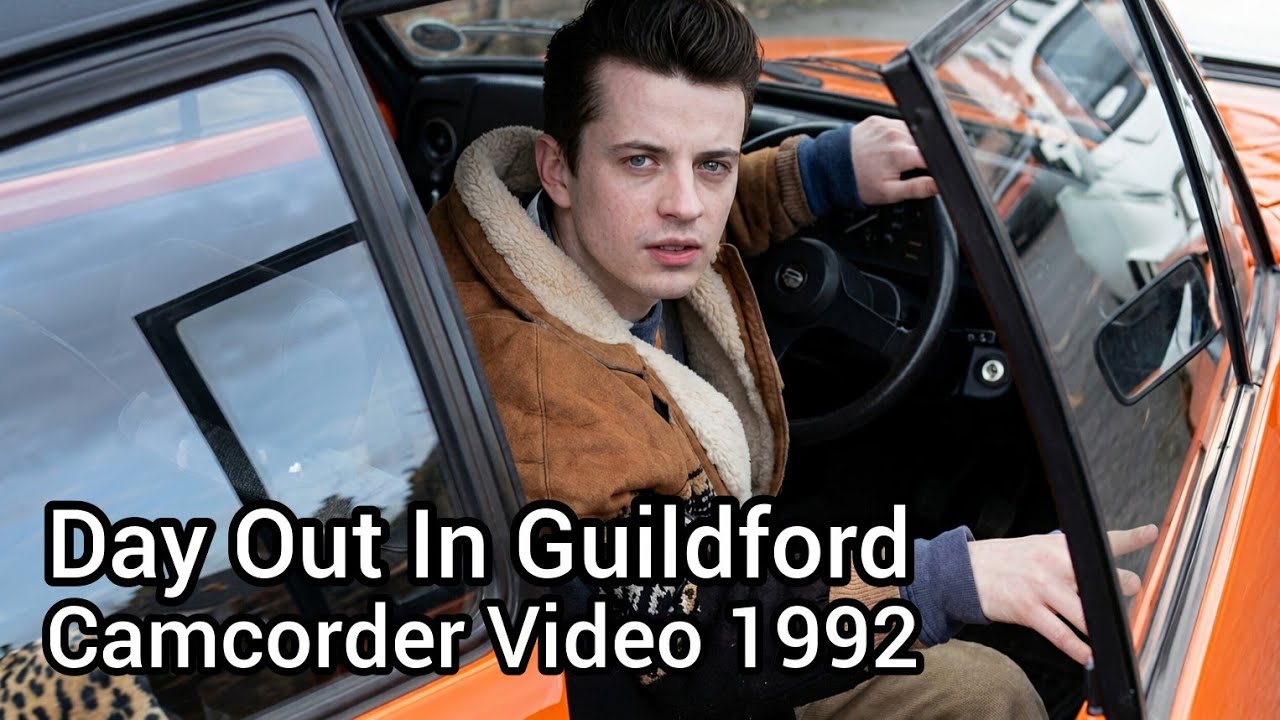 Day Out in Guildford, Home Video 1992, Outside Filming, Life 1990s High Street, Vintage Cars